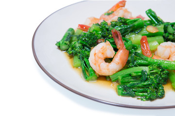 stir-fried broccoli and shrimp