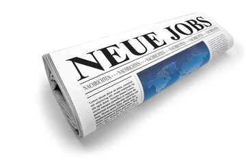 Zeitung mit "NEUE JOBS"