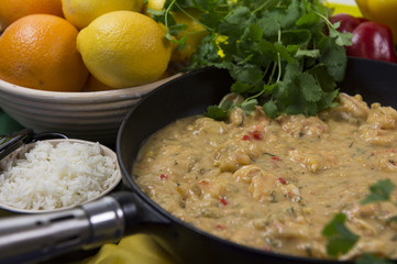 Delicious prawns with rice