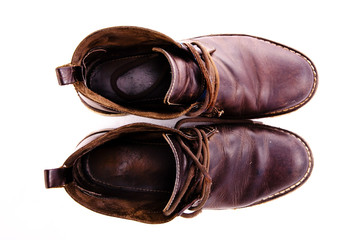 old fashioned brown boots