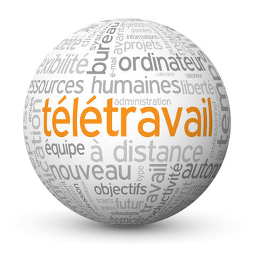 Globe - Nuage de Tags "TELETRAVAIL" (t&eacute;l&eacute;travail management)