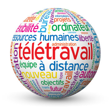 Globe - Nuage de Tags "TELETRAVAIL" (cv t&eacute;l&eacute;travail &agrave; domicile)