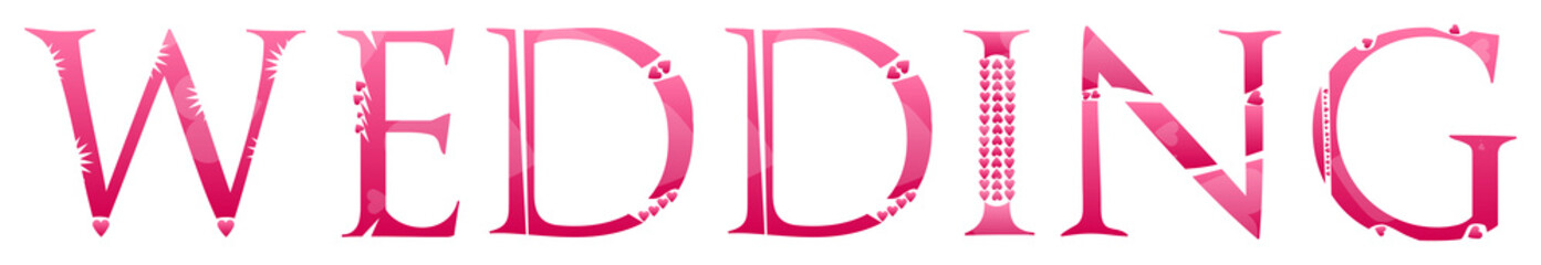 Wedding Word Concept Made Of Love Letters Vector