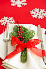 Christmas Dinner table setting