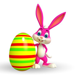 Cute Easter Bunny with big egg