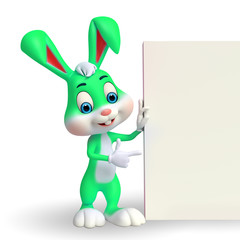 Cute Easter Bunny with sign