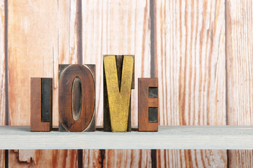 Love in print letters