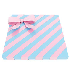 Obraz premium Wrapped gift box with a bow and ribbon