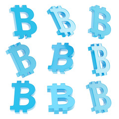 Obraz premium Bitcoin currency sign render