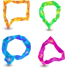 Speech clouds of colored triangles