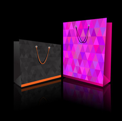 Paper bag on a black background