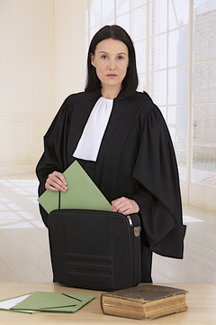 Young woman french  lawyer attorney