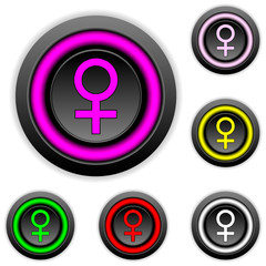 Gender female symbol button