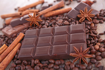 chocolate bar and ingredient