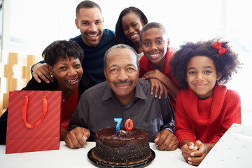 Family Celebrating 70th Birthday Together