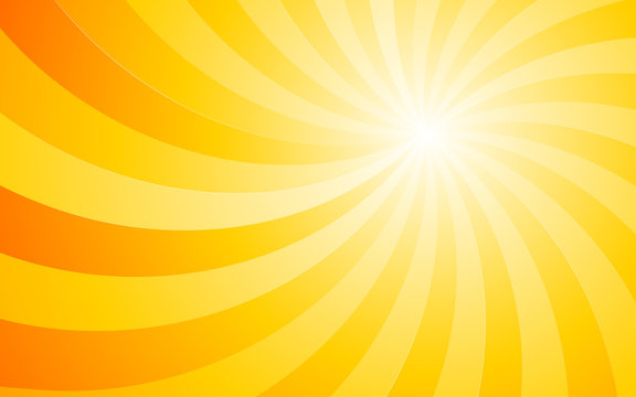 summer orange background with curve light Rays