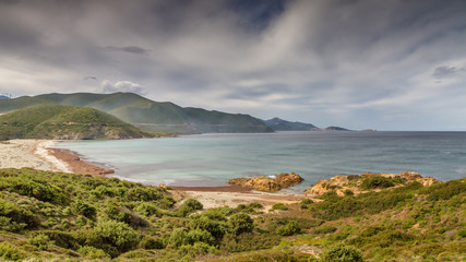 Ostriconi beach with Ile Rousse in background