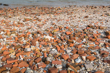 Rounded stones washed ashore