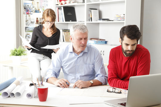 Teamwork in architect studio