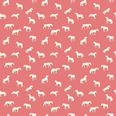 Horse Runs, Hops, Gallops Isolated. Seamless Pattern.