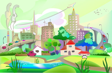 City collection, City background with modern buildings