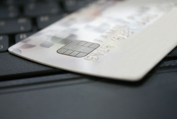 Credit card on a laptop
