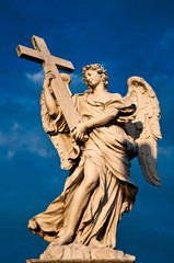 Bernini's marble statue of angel with cross from the Sant'Angelo