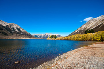 Obraz premium Pearson lake, New Zealand