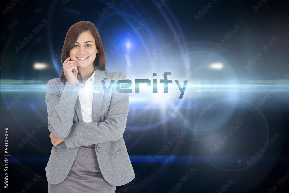 Poster verify against futuristic black background with circles