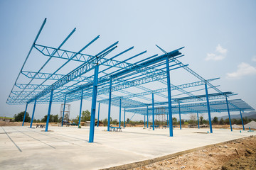 Steel frame construction.