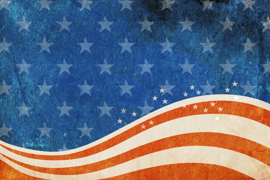Grunge American flag background.