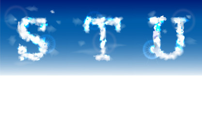 Alphabet made of clouds 