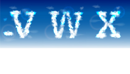 Alphabet made of clouds 