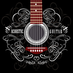 Fototapeta premium background with guitar