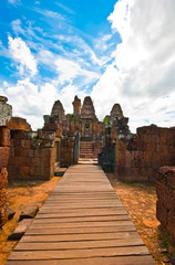 Ancient buddhist khmer temple in Angkor Wat, Cambodia. East Mebo