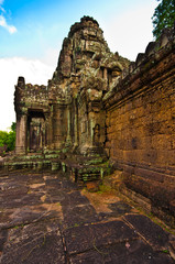 ancient buddhist khmer temple in Angkor Wat ,Preah Khan temple