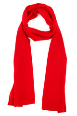 red silk scarf on a white background