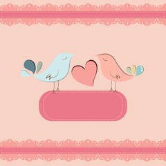 Cute background with birds