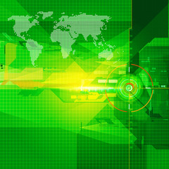 World map geometric green colour backgroud