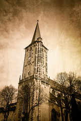 Plakat antique church building in france