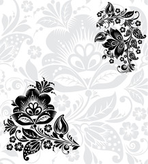 Vector Black silhouette of flower