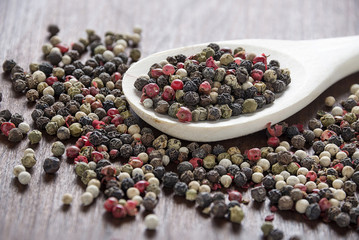 pepper in wooden spoon