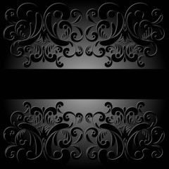 Резной фон черный 036