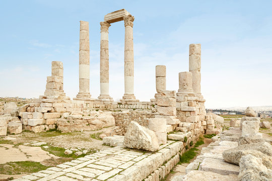 Roman temple the Amman citadel, Jordan