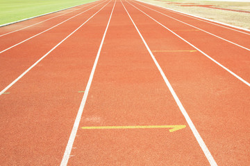 Fototapeta premium Running track with white line texture.