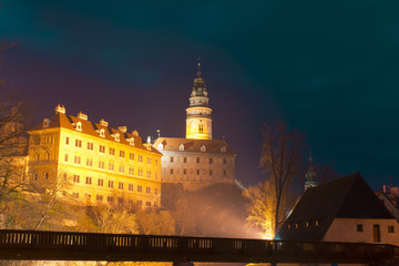 Fototapeta na wymiar Cesky Krumlov - castle in the evening light