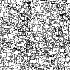Paparazzi seamless pattern in black and white