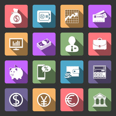 Business & finance flat icons