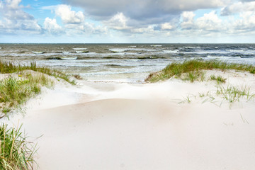 Sand dunes on the Baltic sea coastline in Nida. Lithuania