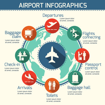 Airport infographic concept